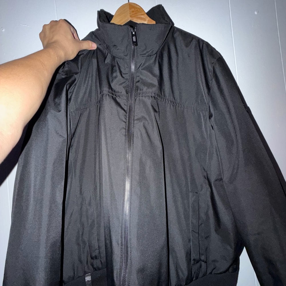 Men Andrew Marc Classic Black Windbreaker